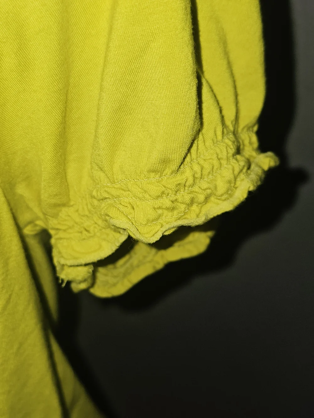 INC International Concepts Bright Yellow Smocked Puff Sleeve Crop Top - Picture 5 of 13